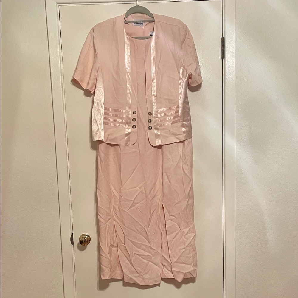 Vintage Pink Midi Dress with Jacket
